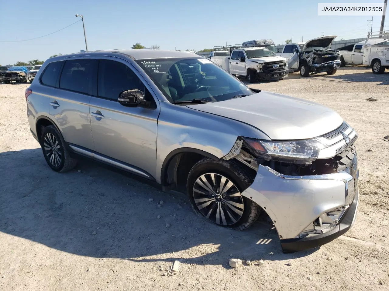 2019 Mitsubishi Outlander Se VIN: JA4AZ3A34KZ012505 Lot: 73111114