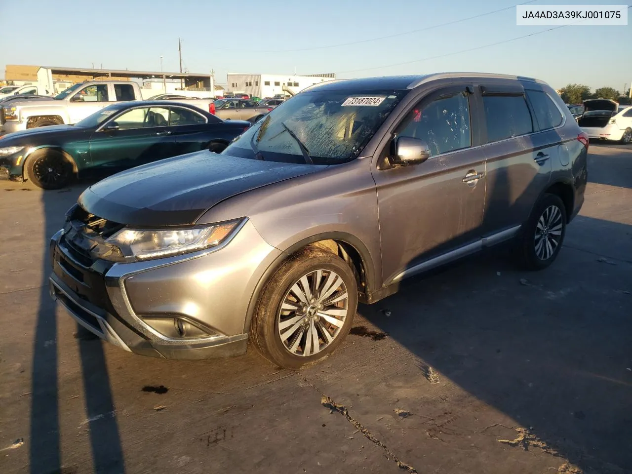 2019 Mitsubishi Outlander Se VIN: JA4AD3A39KJ001075 Lot: 73187024