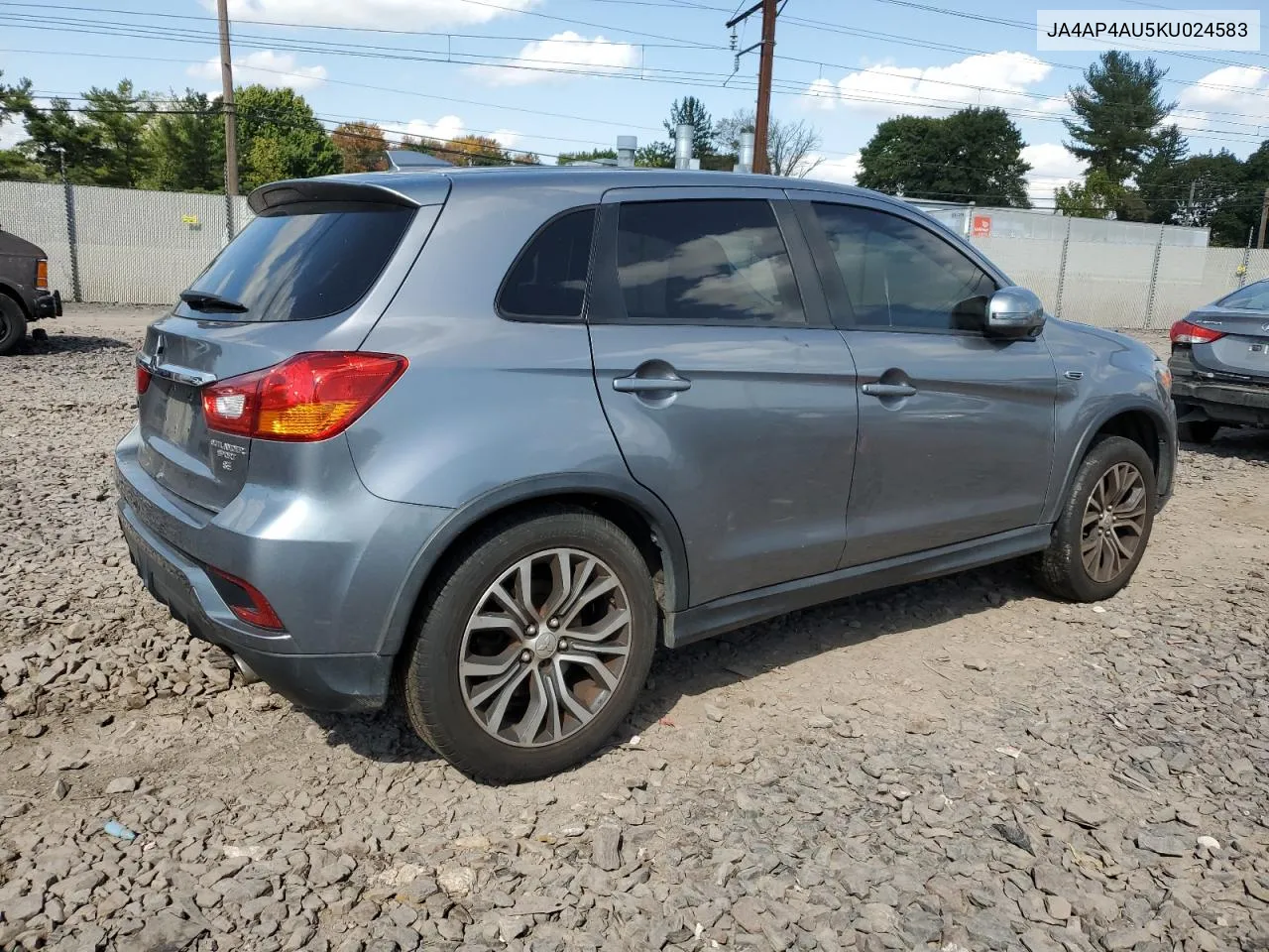 2019 Mitsubishi Outlander Sport Se VIN: JA4AP4AU5KU024583 Lot: 73944964