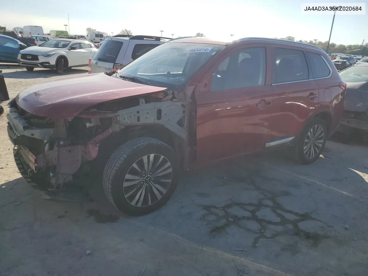 2019 Mitsubishi Outlander Se VIN: JA4AD3A36KZ020684 Lot: 74804914