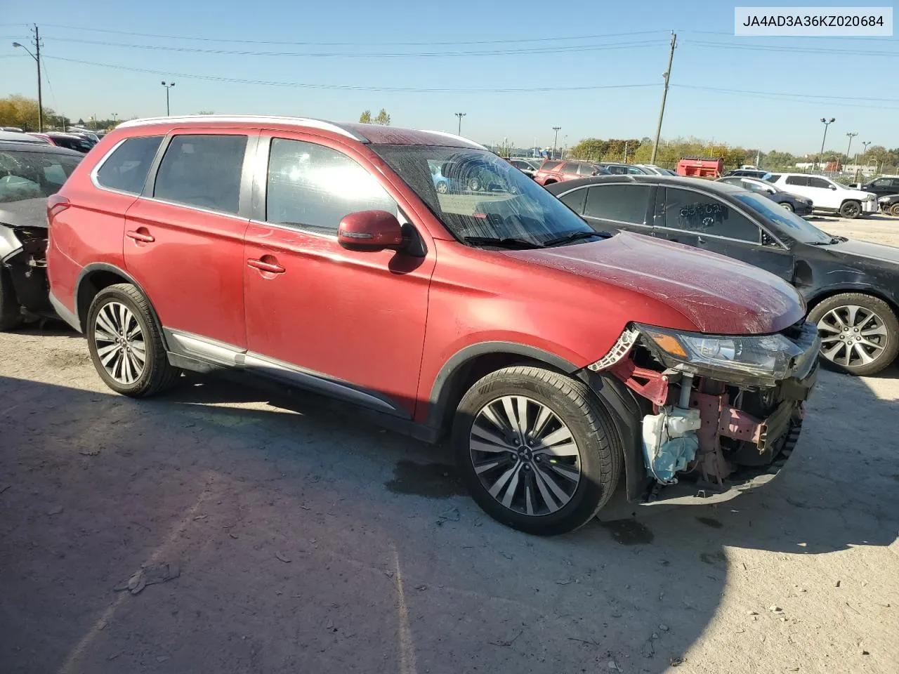 2019 Mitsubishi Outlander Se VIN: JA4AD3A36KZ020684 Lot: 74804914