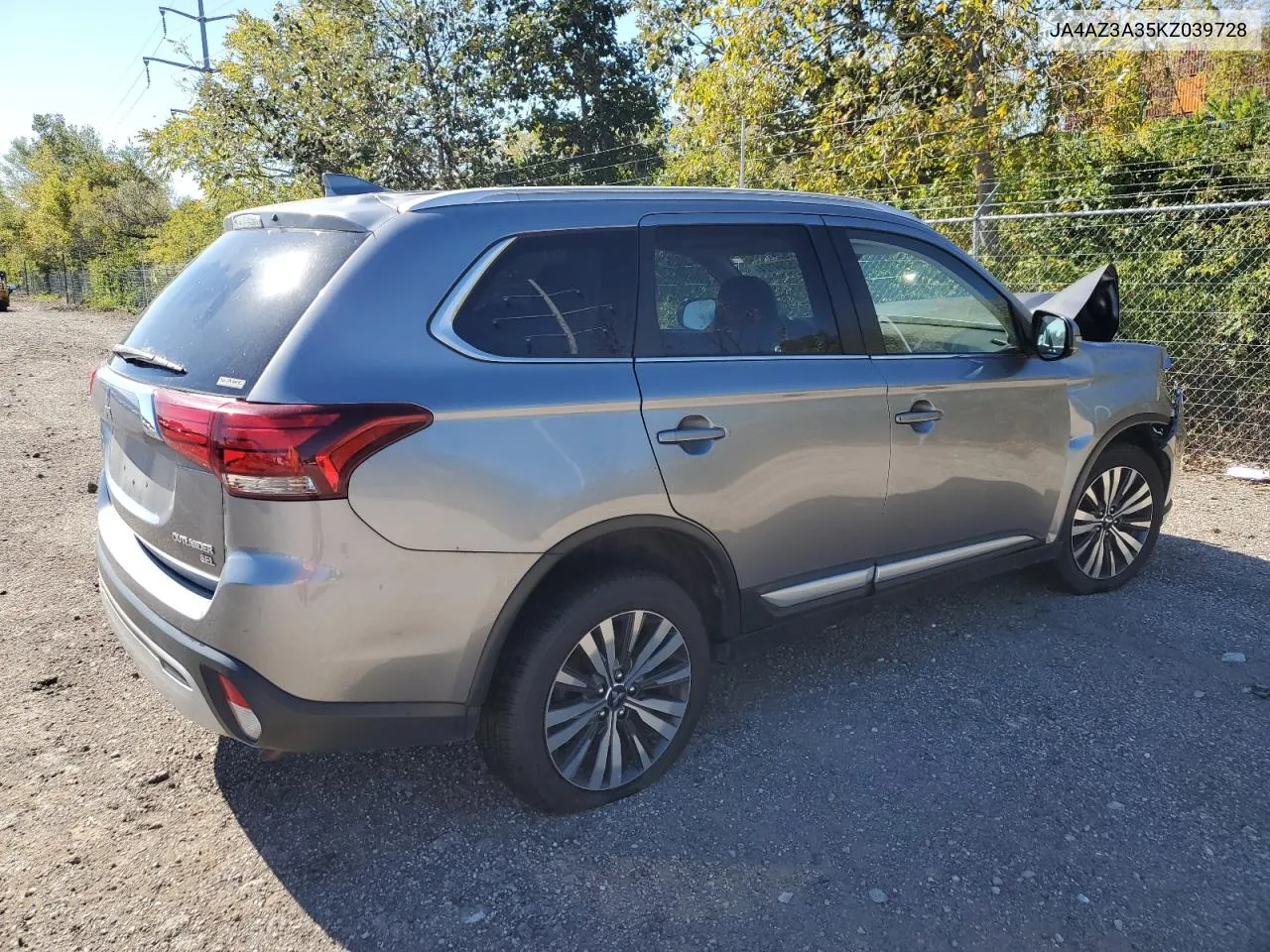 2019 Mitsubishi Outlander Se VIN: JA4AZ3A35KZ039728 Lot: 75204124