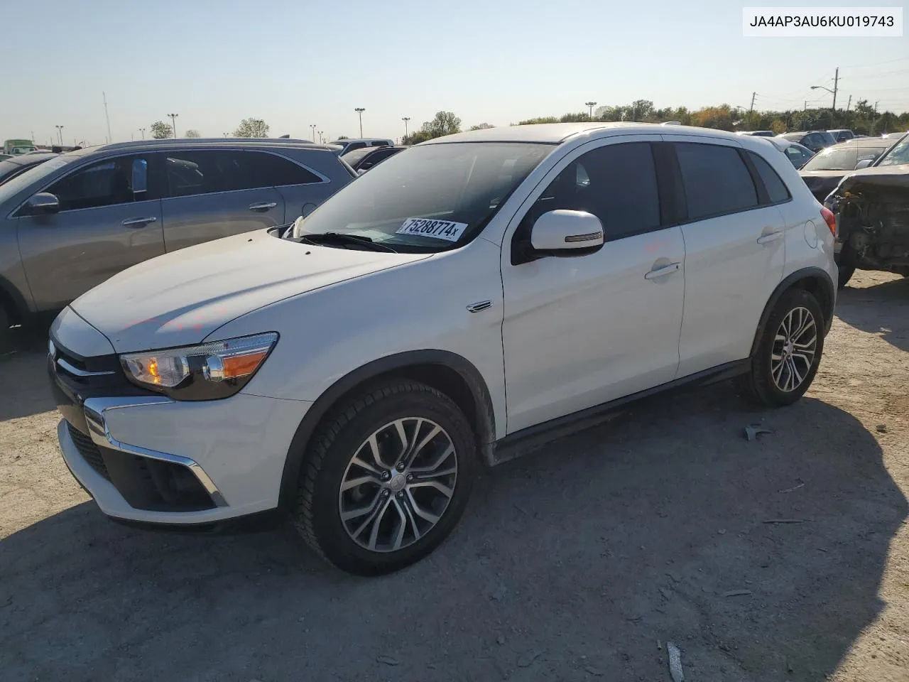 2019 Mitsubishi Outlander Sport Es VIN: JA4AP3AU6KU019743 Lot: 75288774