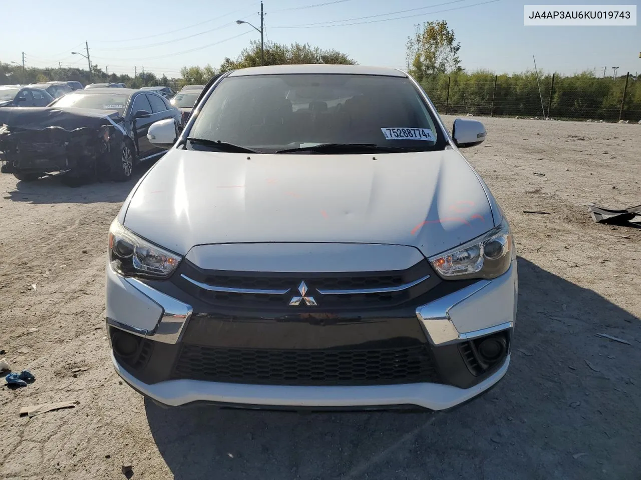 2019 Mitsubishi Outlander Sport Es VIN: JA4AP3AU6KU019743 Lot: 75288774