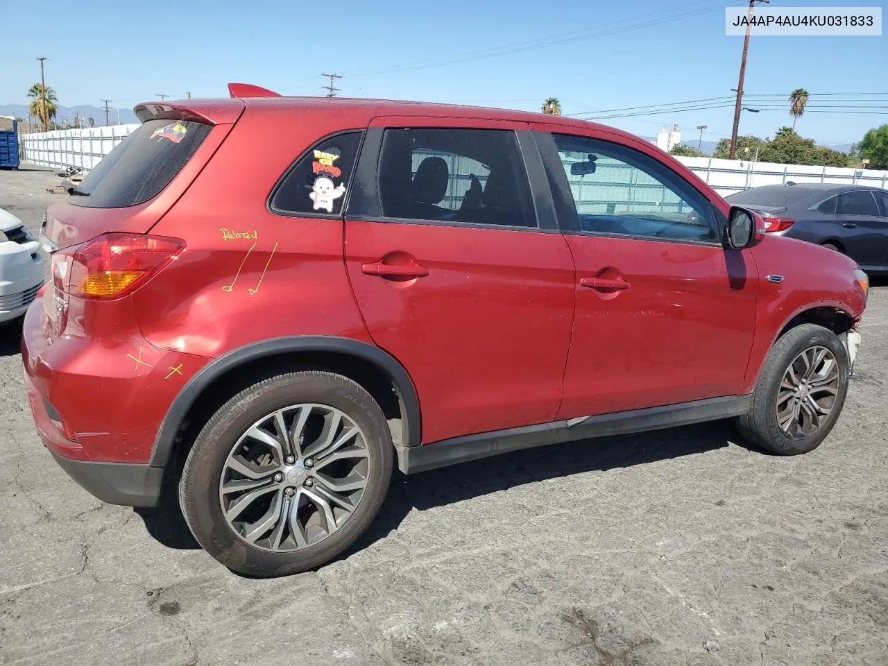 2019 Mitsubishi Outlander Sport Se VIN: JA4AP4AU4KU031833 Lot: 75498464