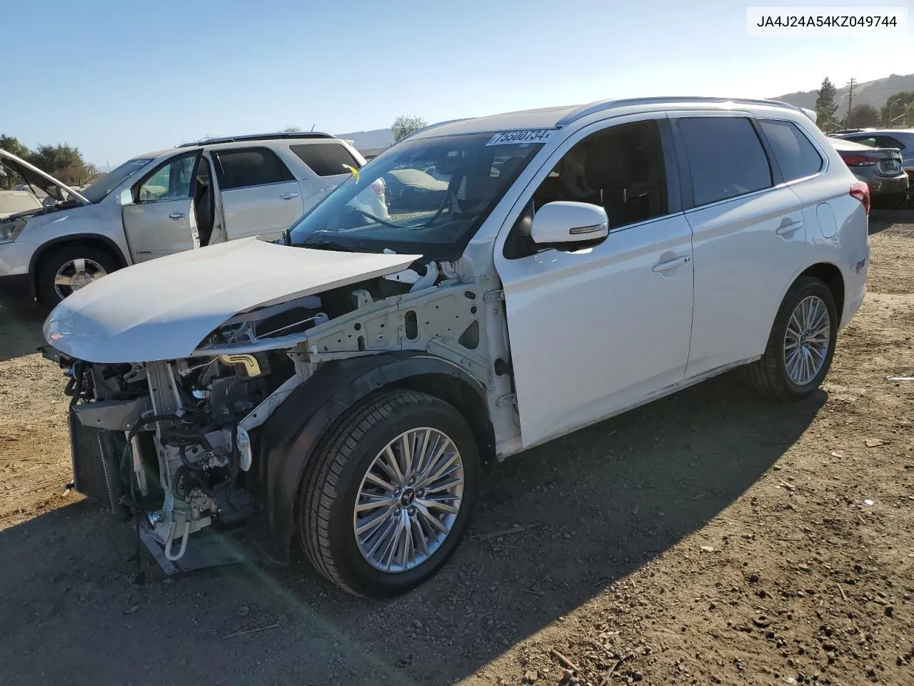 2019 Mitsubishi Outlander Sel VIN: JA4J24A54KZ049744 Lot: 75500734