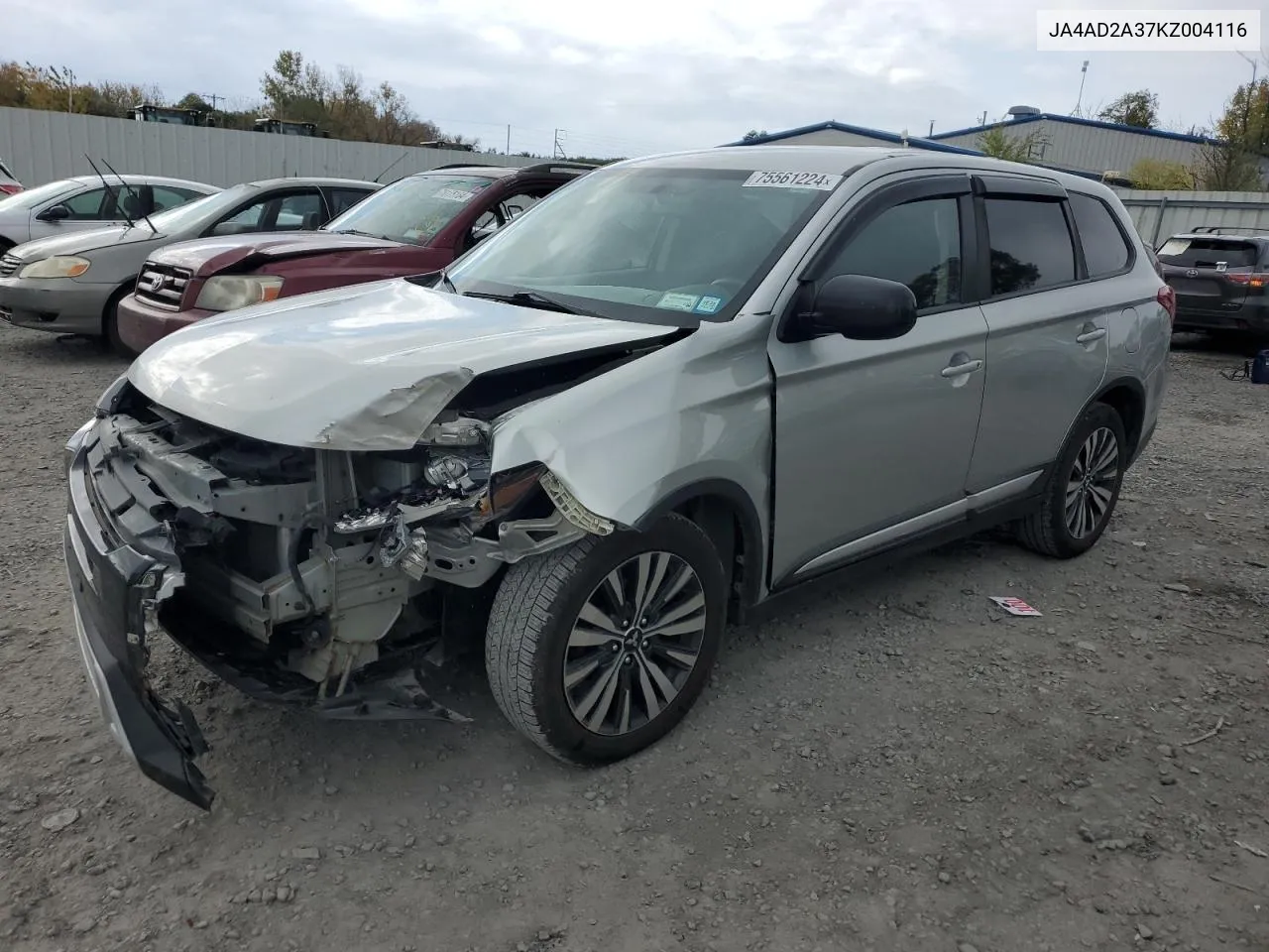 2019 Mitsubishi Outlander Es VIN: JA4AD2A37KZ004116 Lot: 75561224