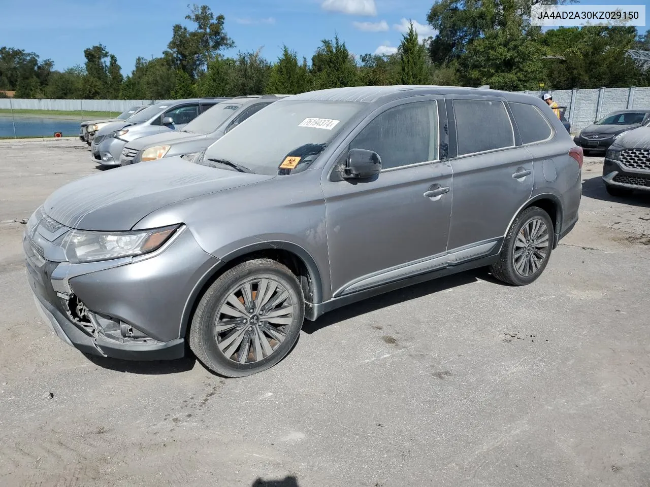 2019 Mitsubishi Outlander Es VIN: JA4AD2A30KZ029150 Lot: 76194374