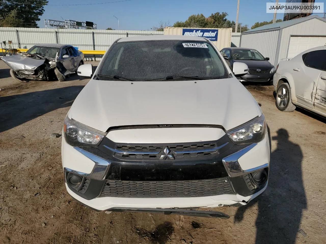 2019 Mitsubishi Outlander Sport Es VIN: JA4AP3AU9KU003391 Lot: 76278404