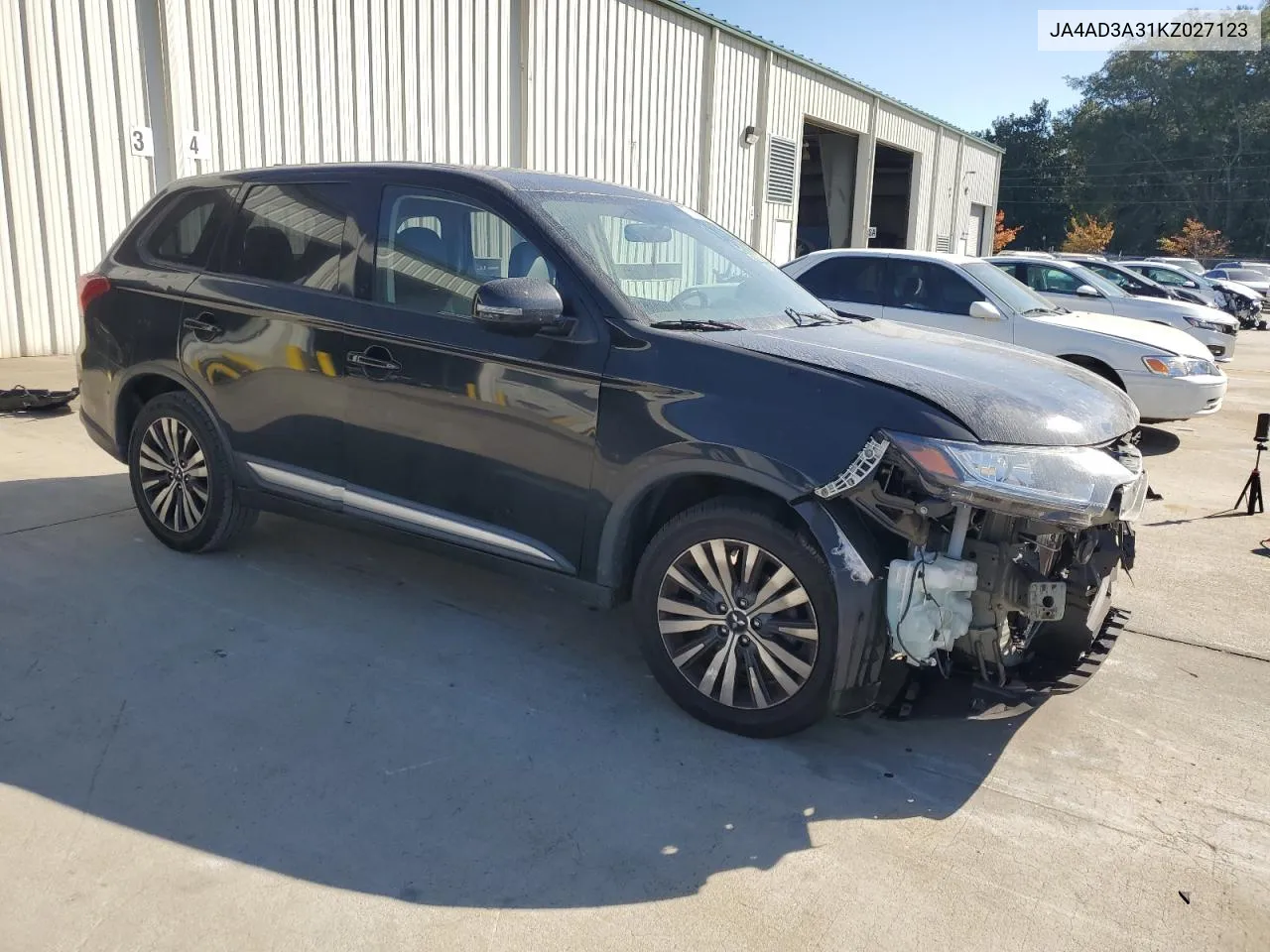 2019 Mitsubishi Outlander Se VIN: JA4AD3A31KZ027123 Lot: 77125964