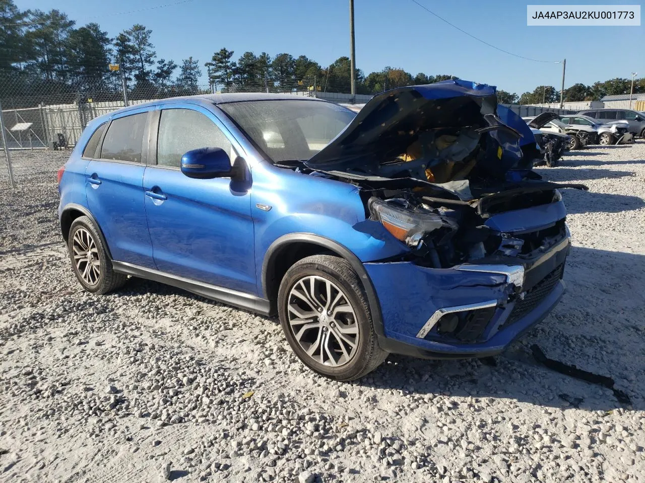 2019 Mitsubishi Outlander Sport Es VIN: JA4AP3AU2KU001773 Lot: 77138324