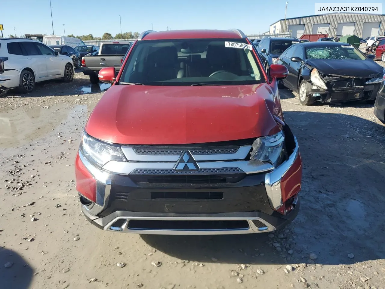 2019 Mitsubishi Outlander Se VIN: JA4AZ3A31KZ040794 Lot: 78075554