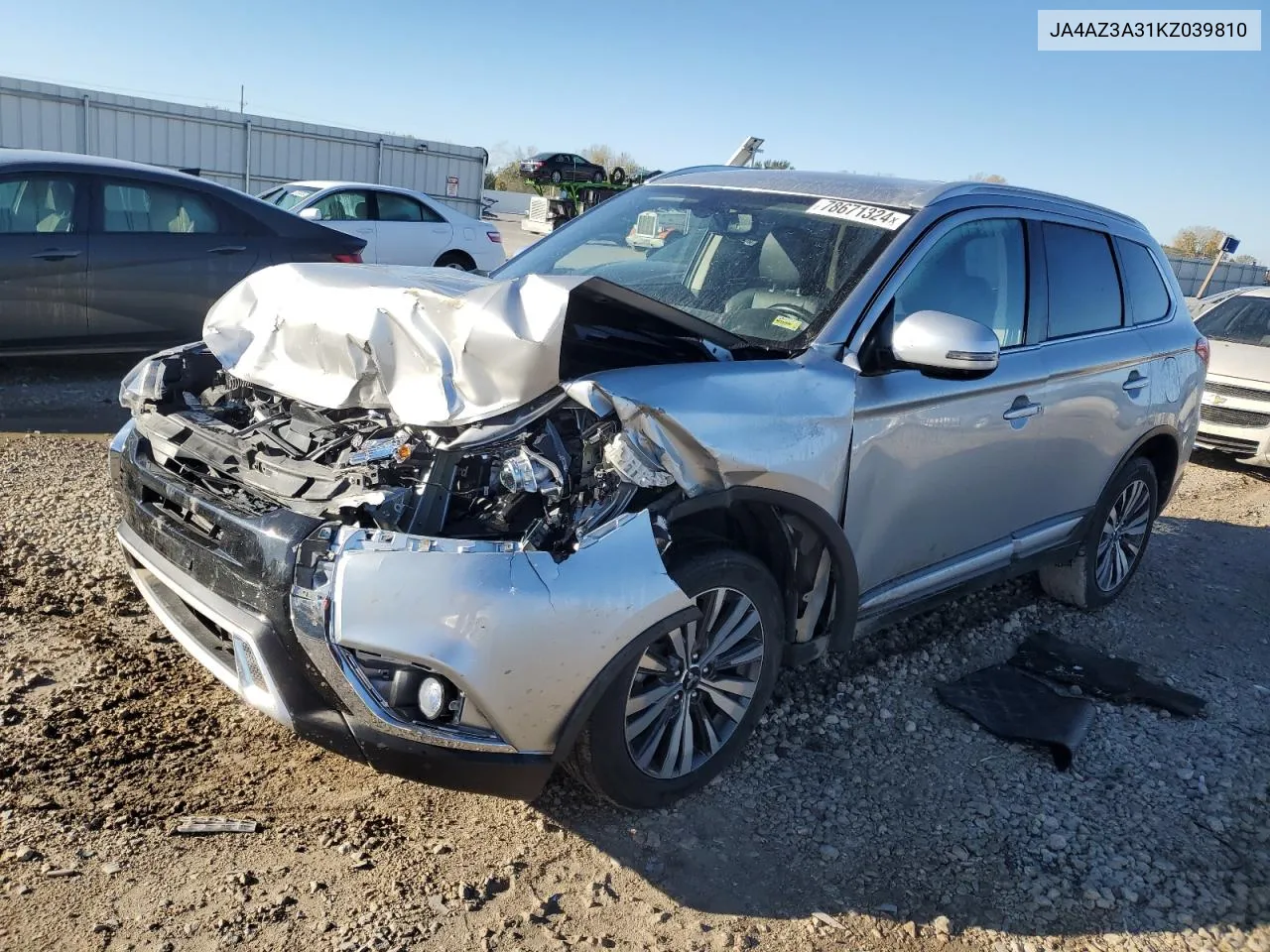 2019 Mitsubishi Outlander Se VIN: JA4AZ3A31KZ039810 Lot: 78671324