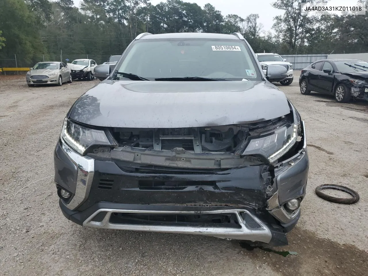 2019 Mitsubishi Outlander Se VIN: JA4AD3A31KZ011018 Lot: 80510694