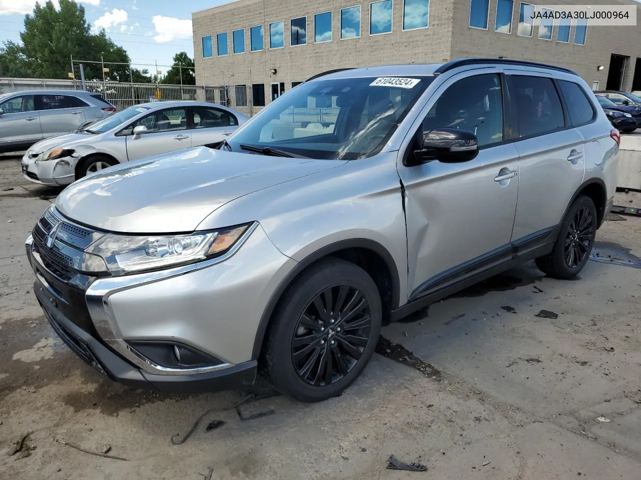 2020 Mitsubishi Outlander Se VIN: JA4AD3A30LJ000964 Lot: 61043524