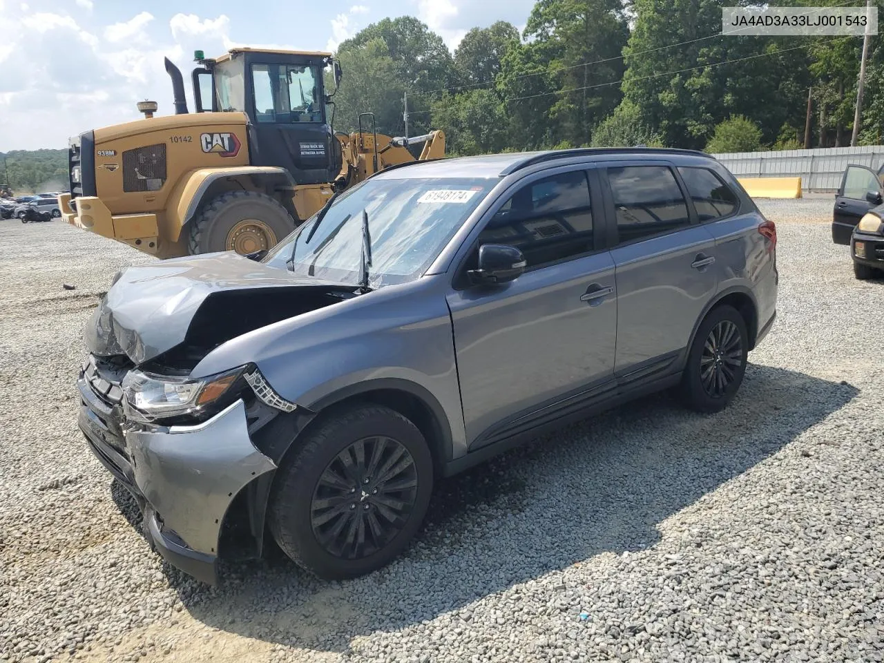 2020 Mitsubishi Outlander Se VIN: JA4AD3A33LJ001543 Lot: 61948174