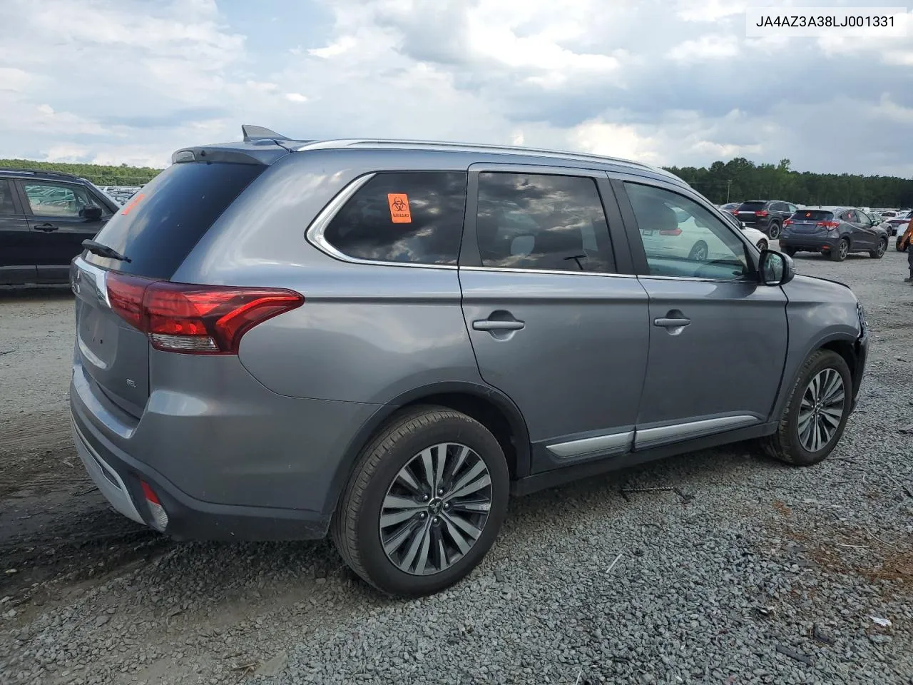 2020 Mitsubishi Outlander Se VIN: JA4AZ3A38LJ001331 Lot: 62620274