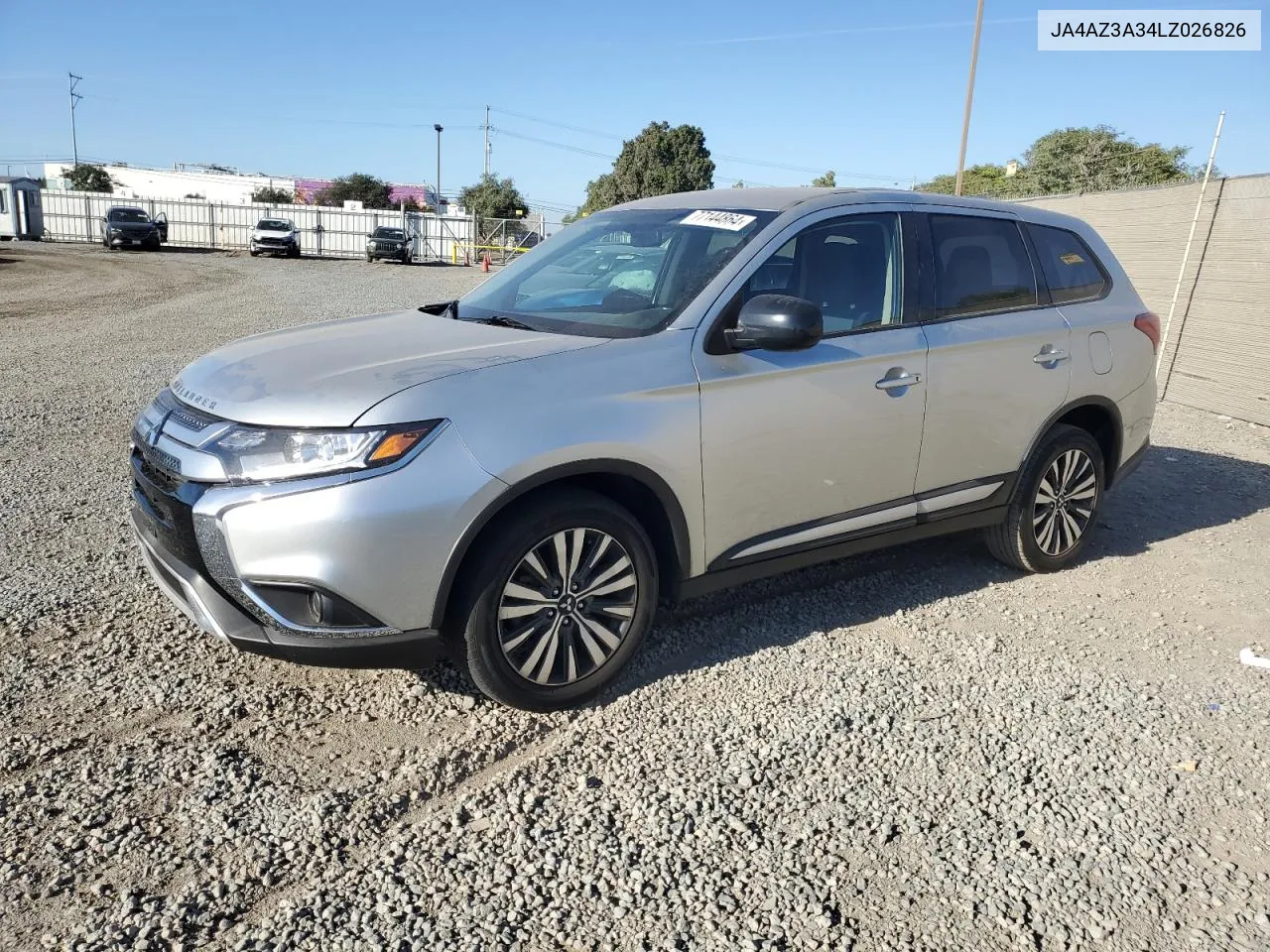 2020 Mitsubishi Outlander Se VIN: JA4AZ3A34LZ026826 Lot: 77144864