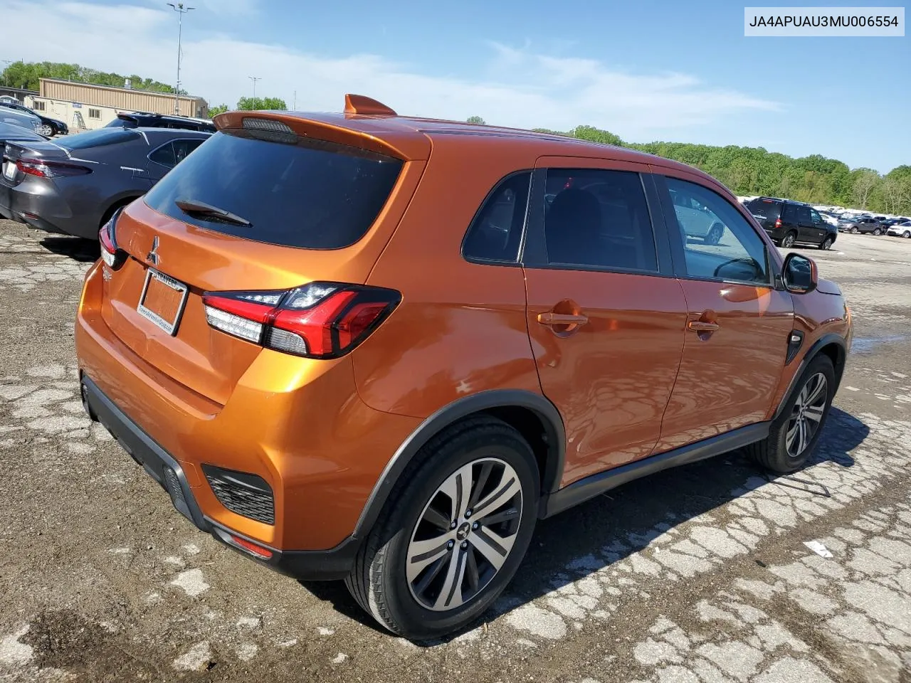 2021 Mitsubishi Outlander Sport Es VIN: JA4APUAU3MU006554 Lot: 52286544