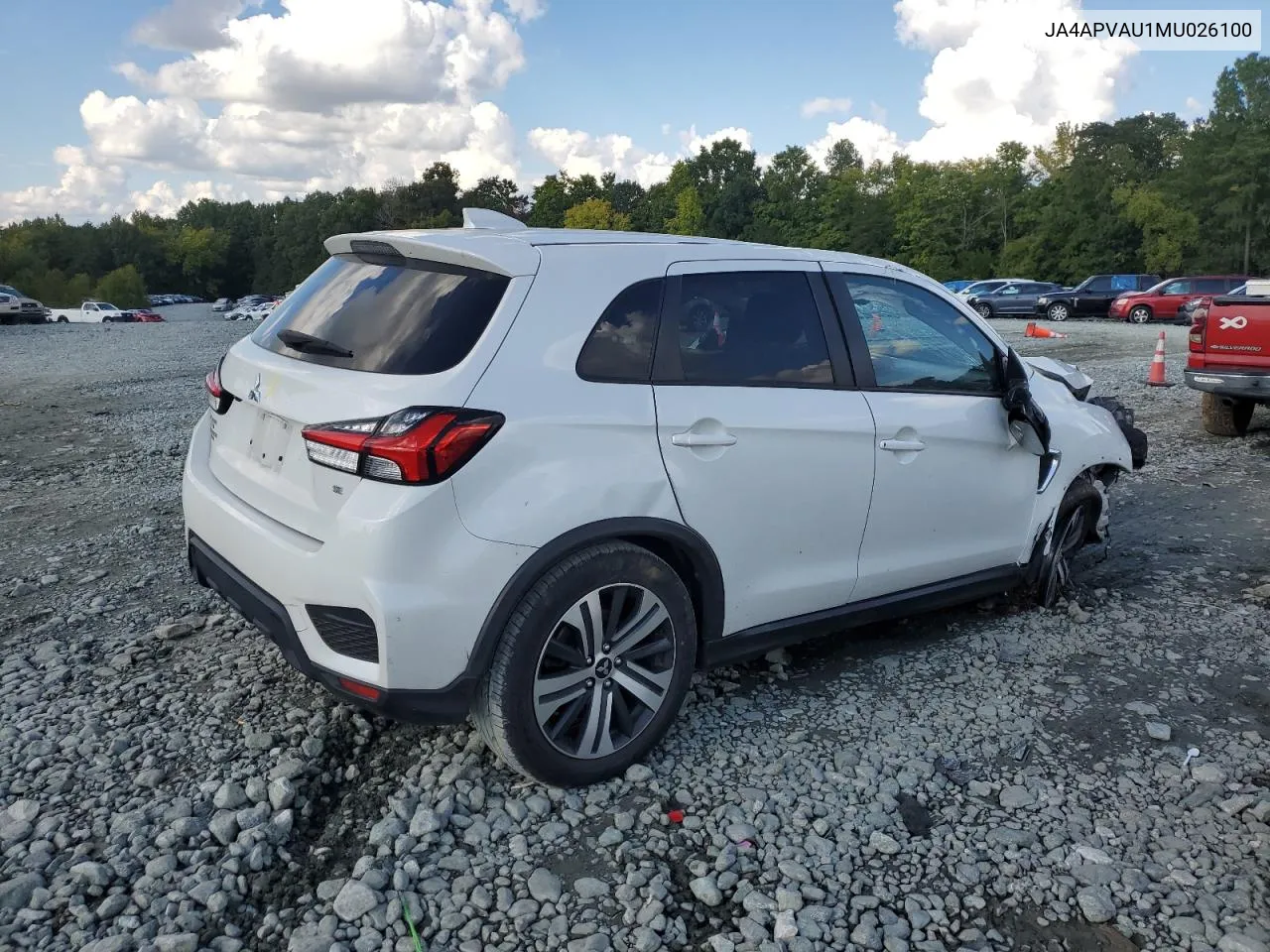 2021 Mitsubishi Outlander Sport Se VIN: JA4APVAU1MU026100 Lot: 72215244