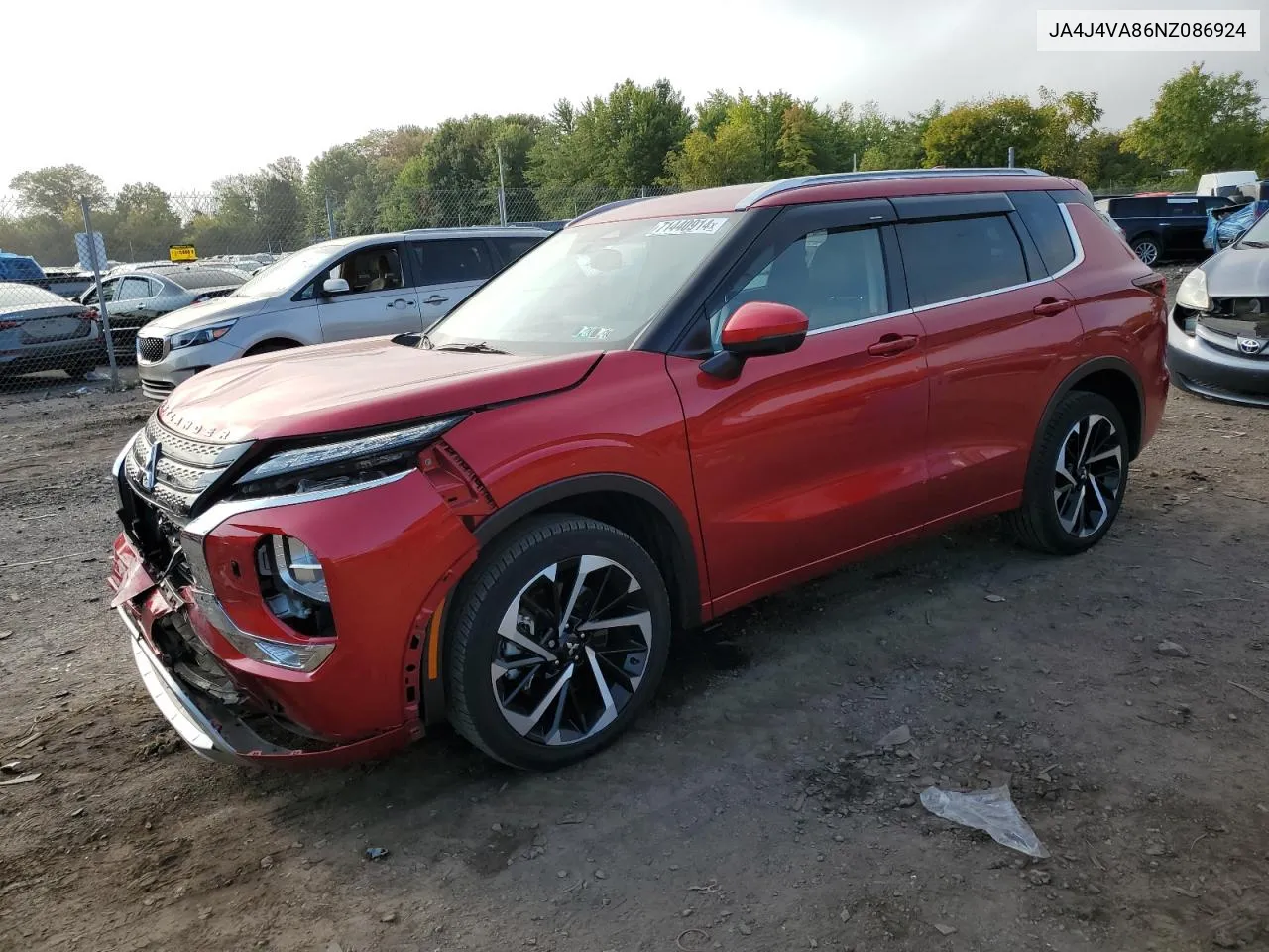 2022 Mitsubishi Outlander Sel VIN: JA4J4VA86NZ086924 Lot: 71440914