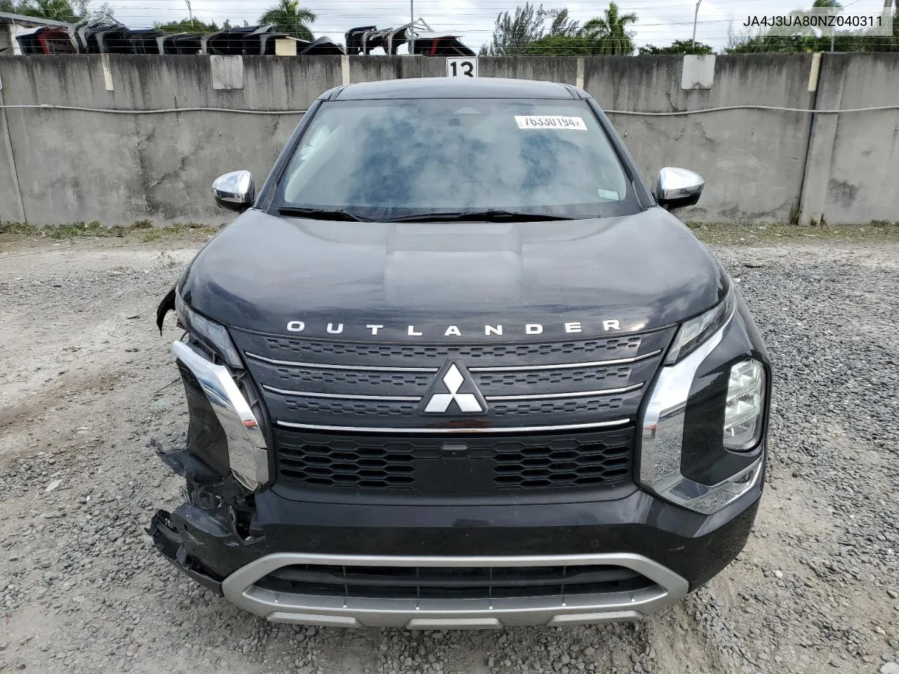 2022 Mitsubishi Outlander Se VIN: JA4J3UA80NZ040311 Lot: 76330194