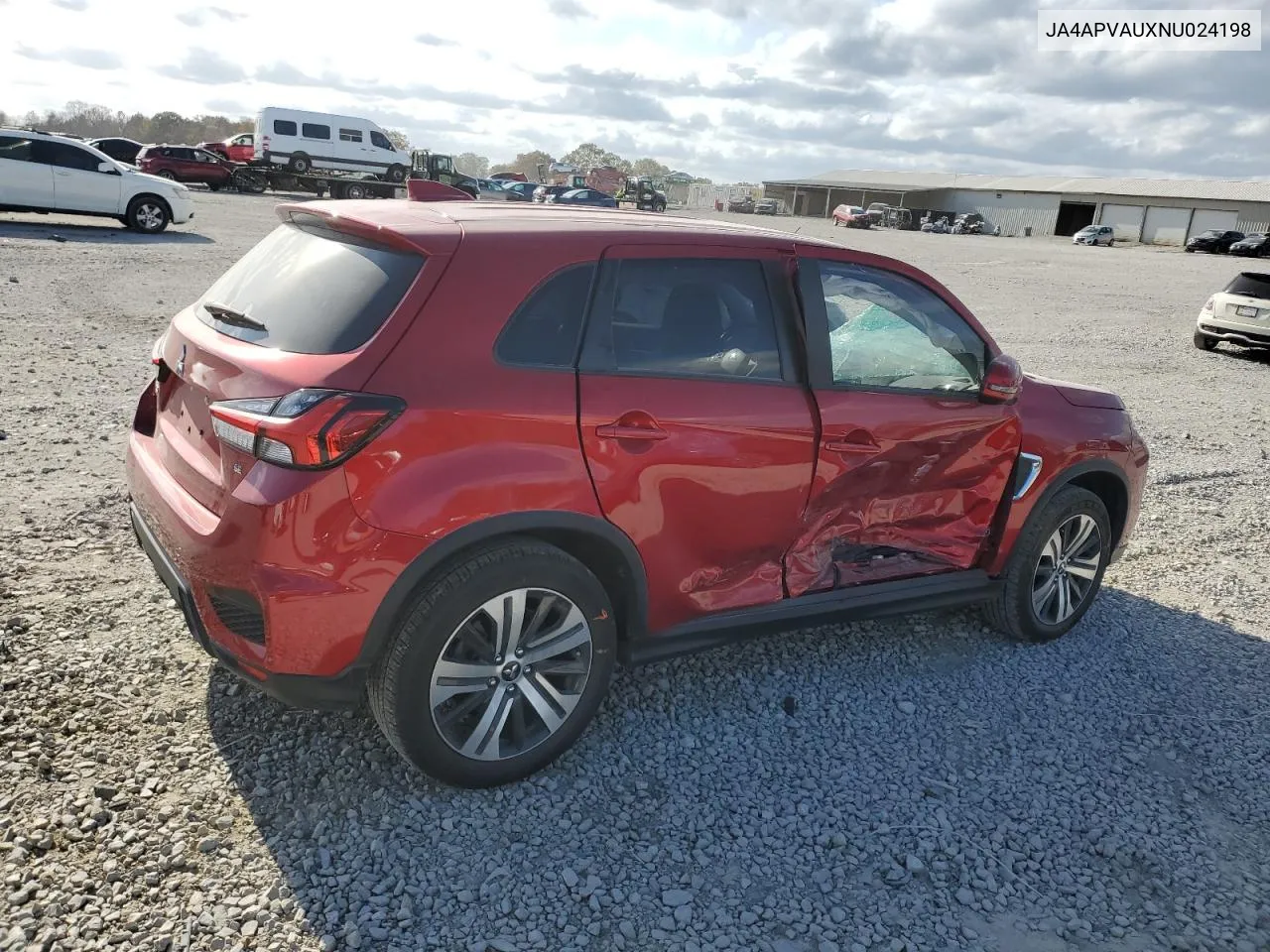 2022 Mitsubishi Outlander Sport Se VIN: JA4APVAUXNU024198 Lot: 77750314