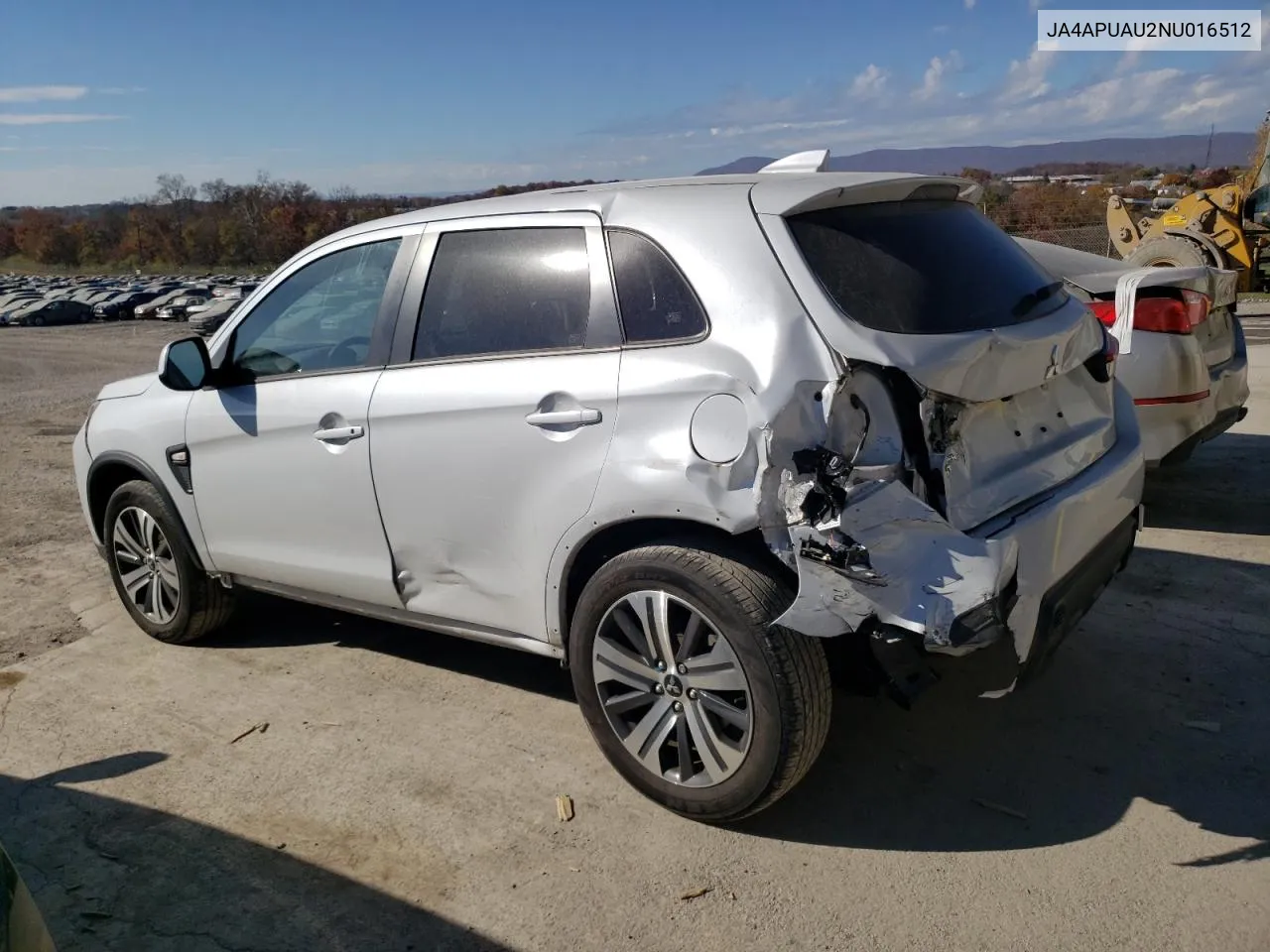 2022 Mitsubishi Outlander Sport Es VIN: JA4APUAU2NU016512 Lot: 79186304