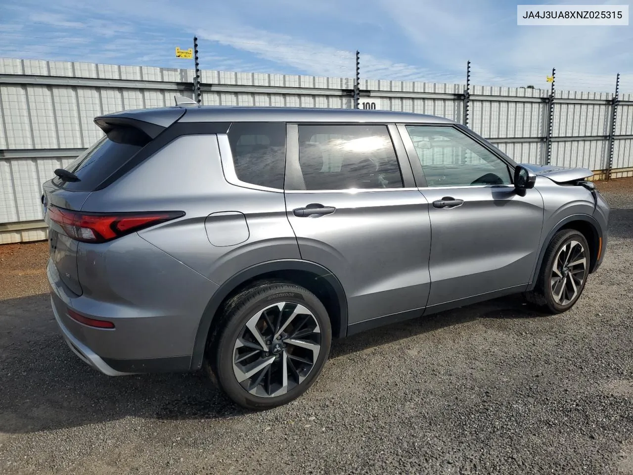 2022 Mitsubishi Outlander Se VIN: JA4J3UA8XNZ025315 Lot: 80917184