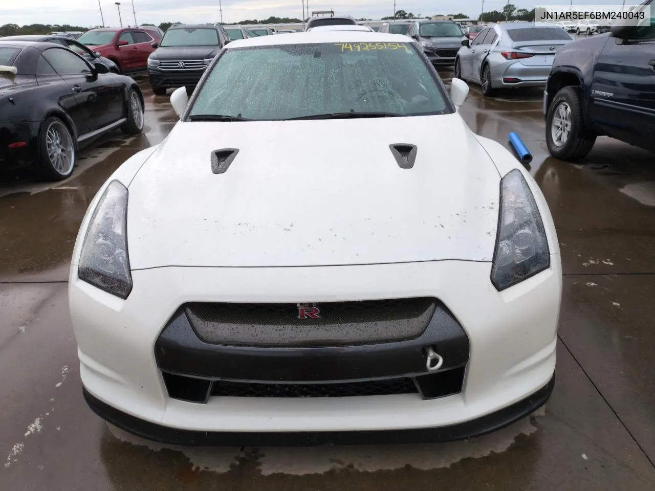 2011 Nissan Gt-R Base VIN: JN1AR5EF6BM240043 Lot: 74925154