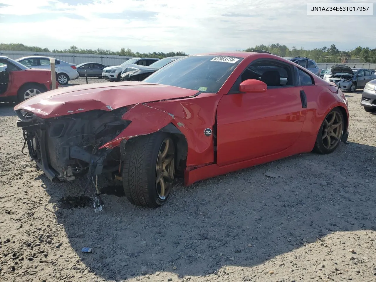 2003 Nissan 350Z Coupe VIN: JN1AZ34E63T017957 Lot: 67053774