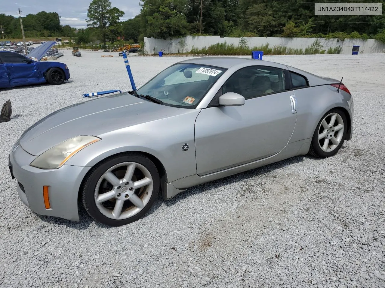 2003 Nissan 350Z Coupe VIN: JN1AZ34D43T114422 Lot: 71887914