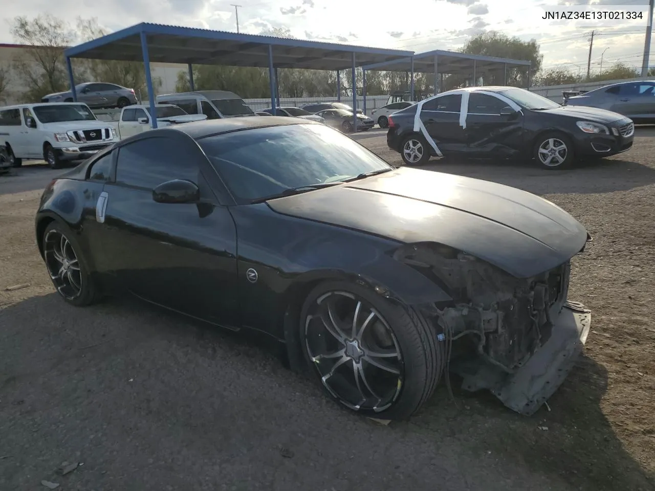 2003 Nissan 350Z Coupe VIN: JN1AZ34E13T021334 Lot: 74322564