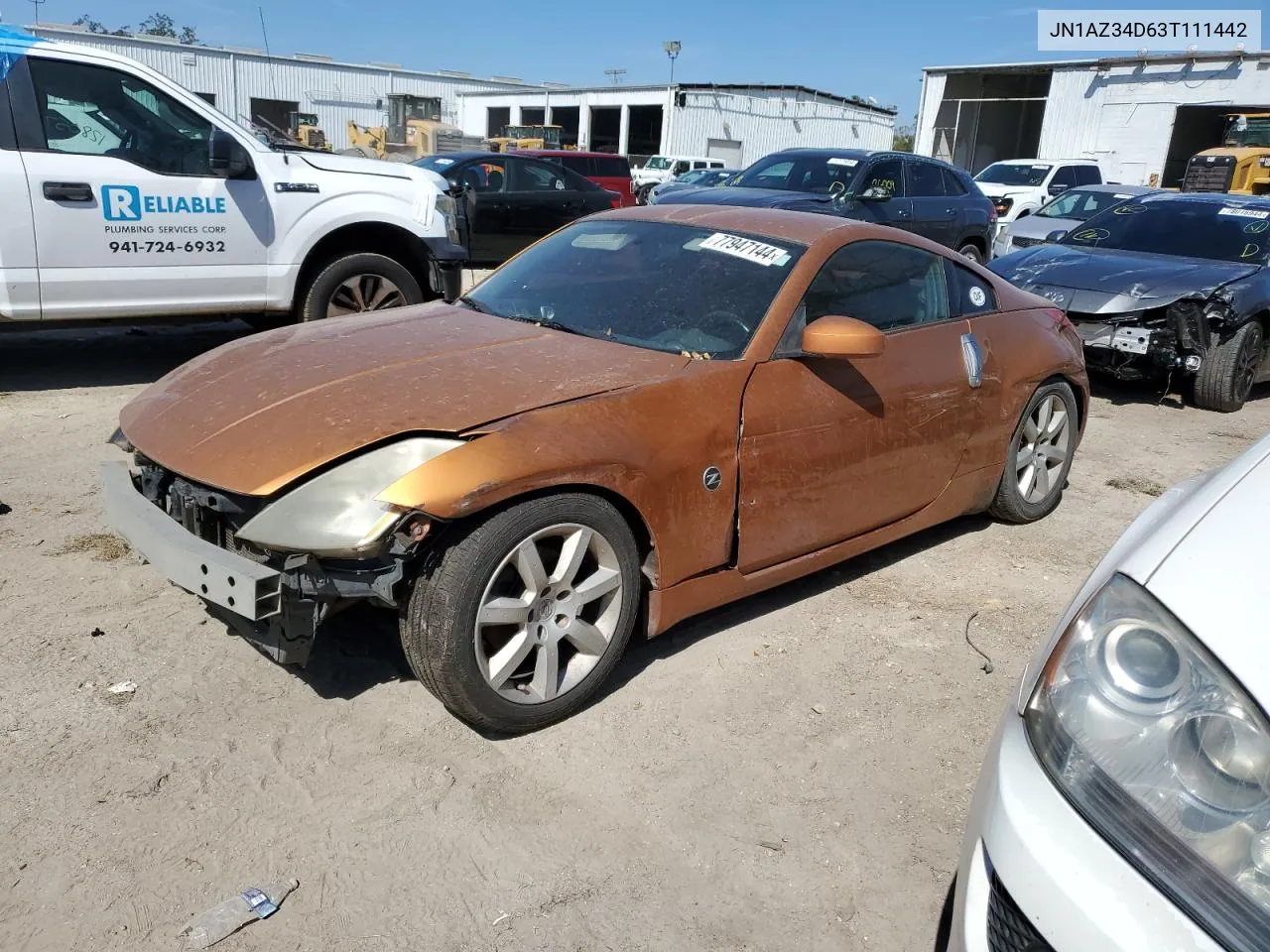 2003 Nissan 350Z Coupe VIN: JN1AZ34D63T111442 Lot: 77947144