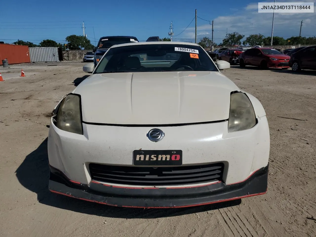 2003 Nissan 350Z Coupe VIN: JN1AZ34D13T118444 Lot: 78004754