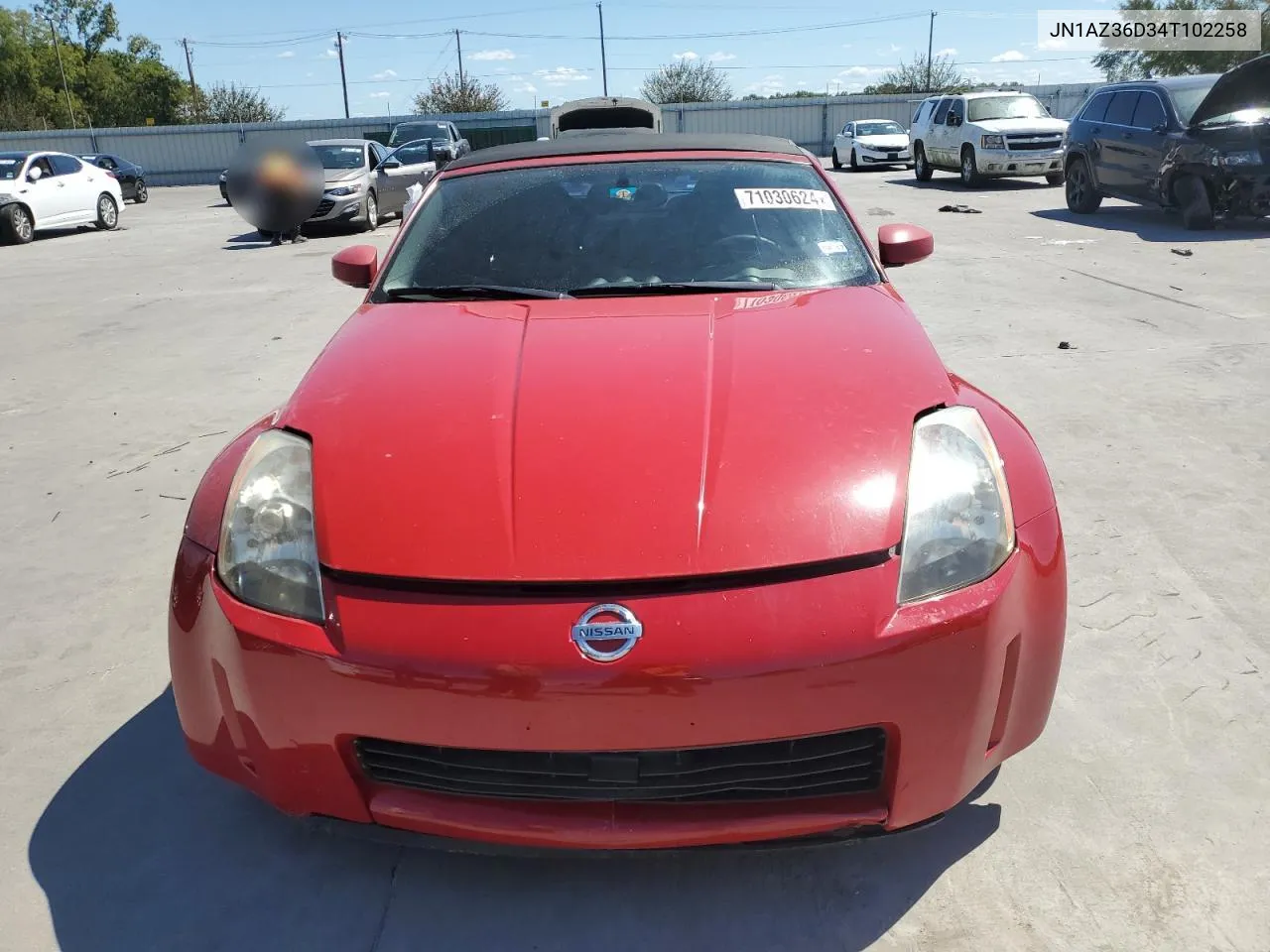 2004 Nissan 350Z Roadster VIN: JN1AZ36D34T102258 Lot: 71030624