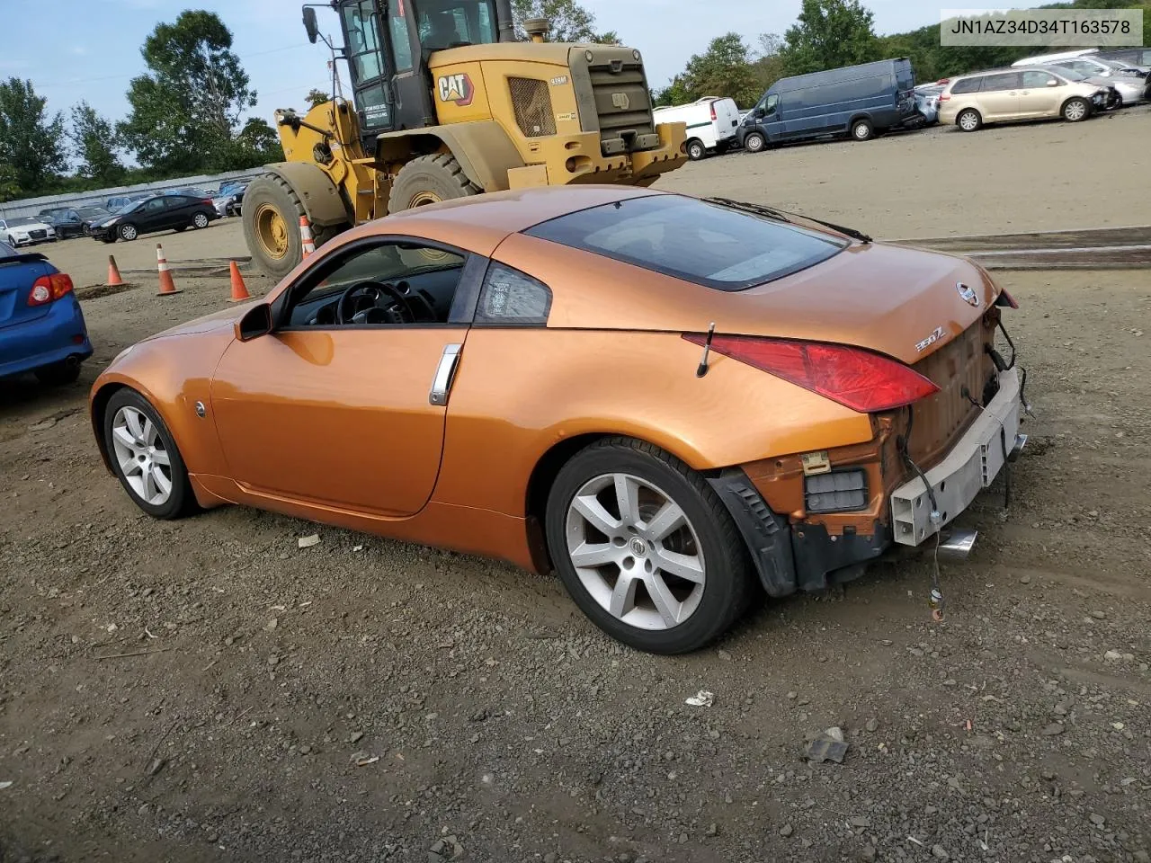 2004 Nissan 350Z Coupe VIN: JN1AZ34D34T163578 Lot: 72510434