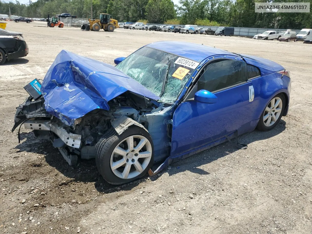 2005 Nissan 350Z Coupe VIN: JN1AZ34E45M651037 Lot: 60239124