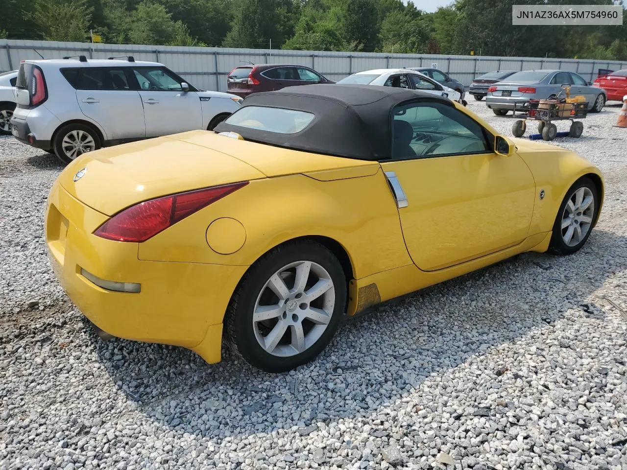 2005 Nissan 350Z Roadster VIN: JN1AZ36AX5M754960 Lot: 63811424