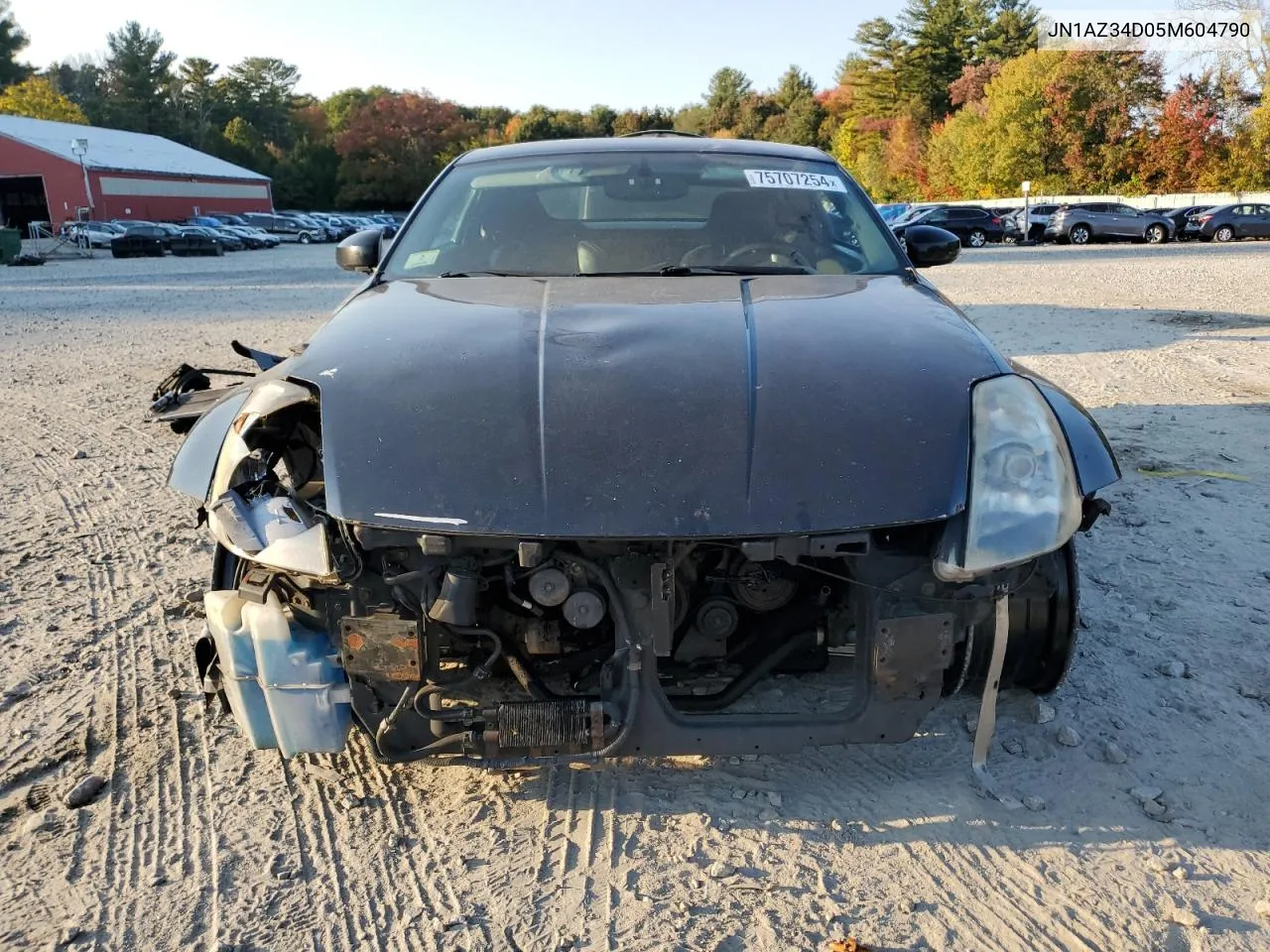 2005 Nissan 350Z Coupe VIN: JN1AZ34D05M604790 Lot: 75707254