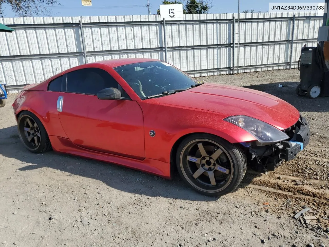 2006 Nissan 350Z Coupe VIN: JN1AZ34D06M330783 Lot: 72475704