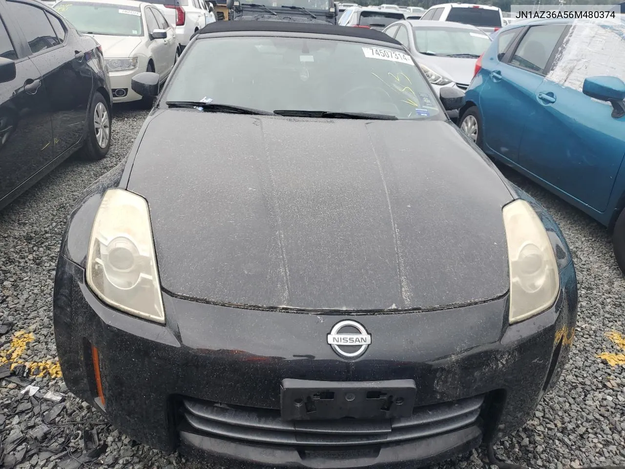 2006 Nissan 350Z Roadster VIN: JN1AZ36A56M480374 Lot: 74507314