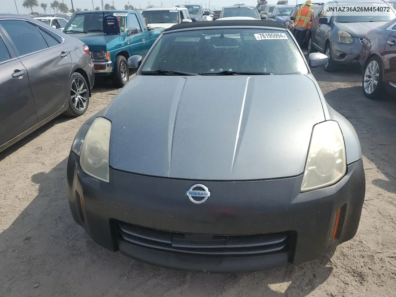 2006 Nissan 350Z Roadster VIN: JN1AZ36A26M454072 Lot: 76195994