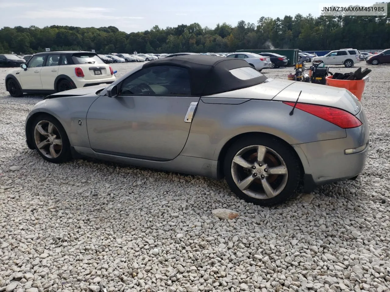 2006 Nissan 350Z Roadster VIN: JN1AZ36AX6M451985 Lot: 76365704