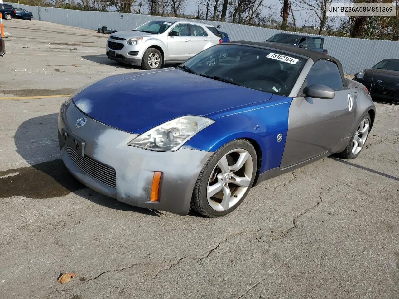 2008 Nissan 350Z Roadster VIN: JN1BZ36A68M851369 Lot: 78302124