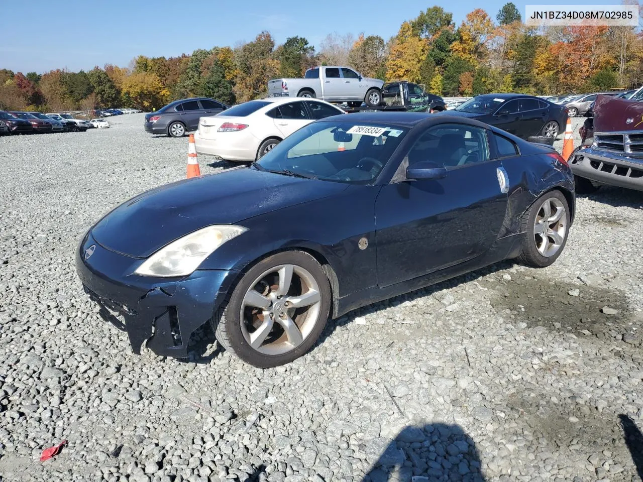 2008 Nissan 350Z Coupe VIN: JN1BZ34D08M702985 Lot: 78518334