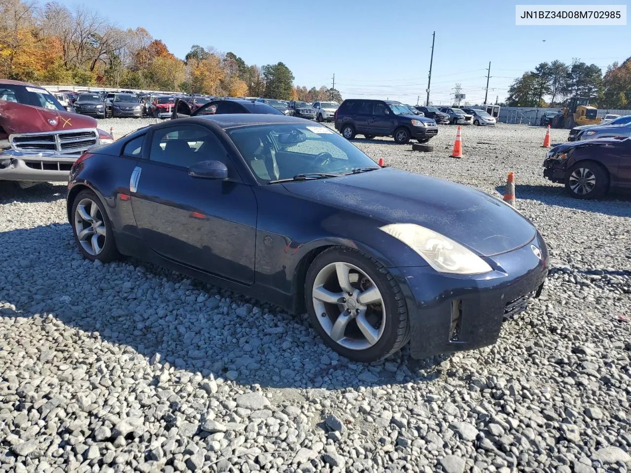 2008 Nissan 350Z Coupe VIN: JN1BZ34D08M702985 Lot: 78518334