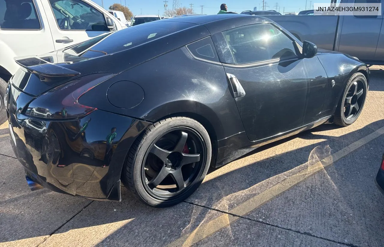 2016 Nissan 370Z Base VIN: JN1AZ4EH3GM931274 Lot: 82130314