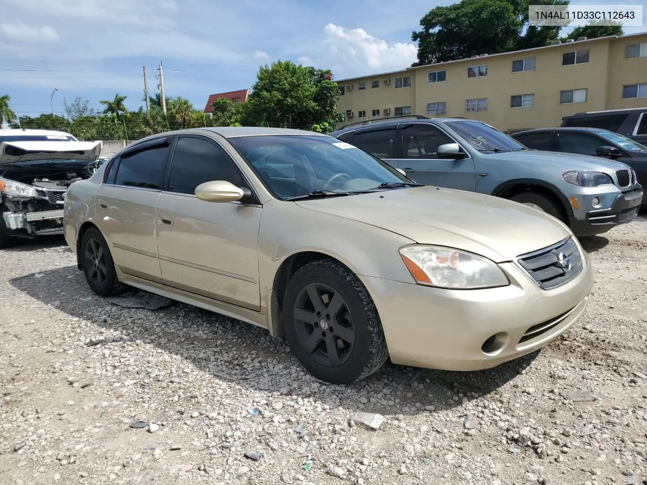 2003 Nissan Altima Base VIN: 1N4AL11D33C112643 Lot: 72604764