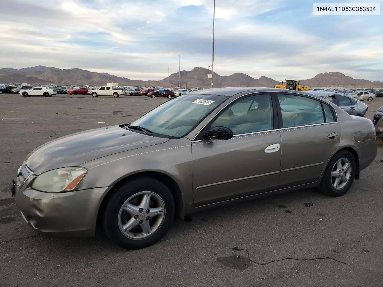 2003 Nissan Altima Base VIN: 1N4AL11D53C353524 Lot: 77625804